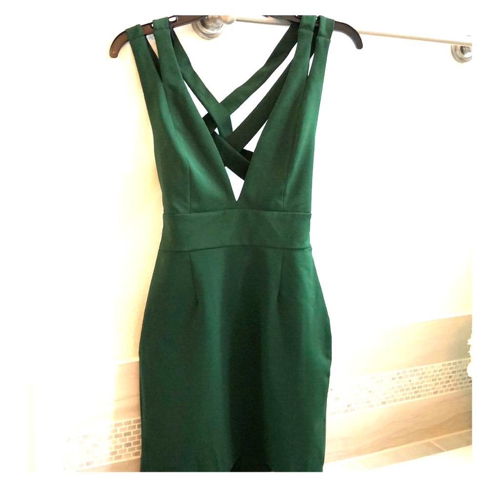 NBD green cross back Dress